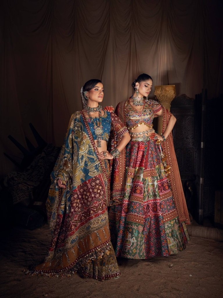 Designer Multicolor Traditional Lehenga Choli with Intricate Embroidery & Mirror Work