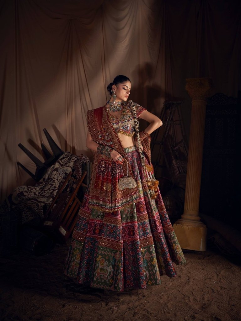 Designer Multicolor Traditional Lehenga Choli with Intricate Embroidery & Mirror Work