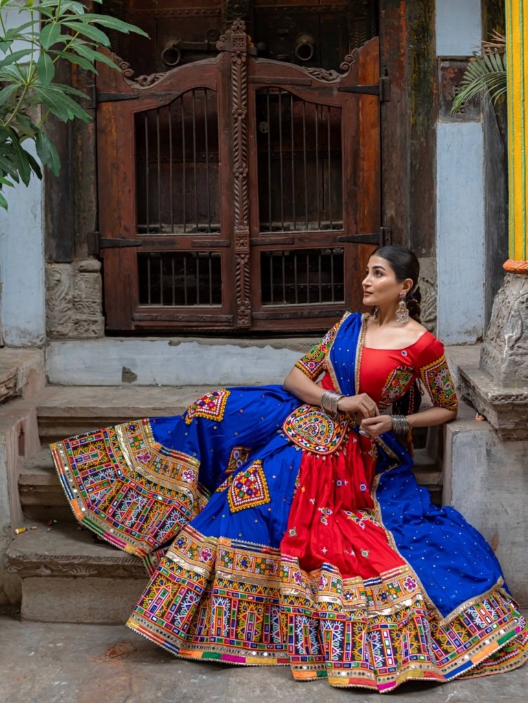 Vibrant Multicolor Traditional Chaniya Choli with Intricate Embroidery & Mirror Work
