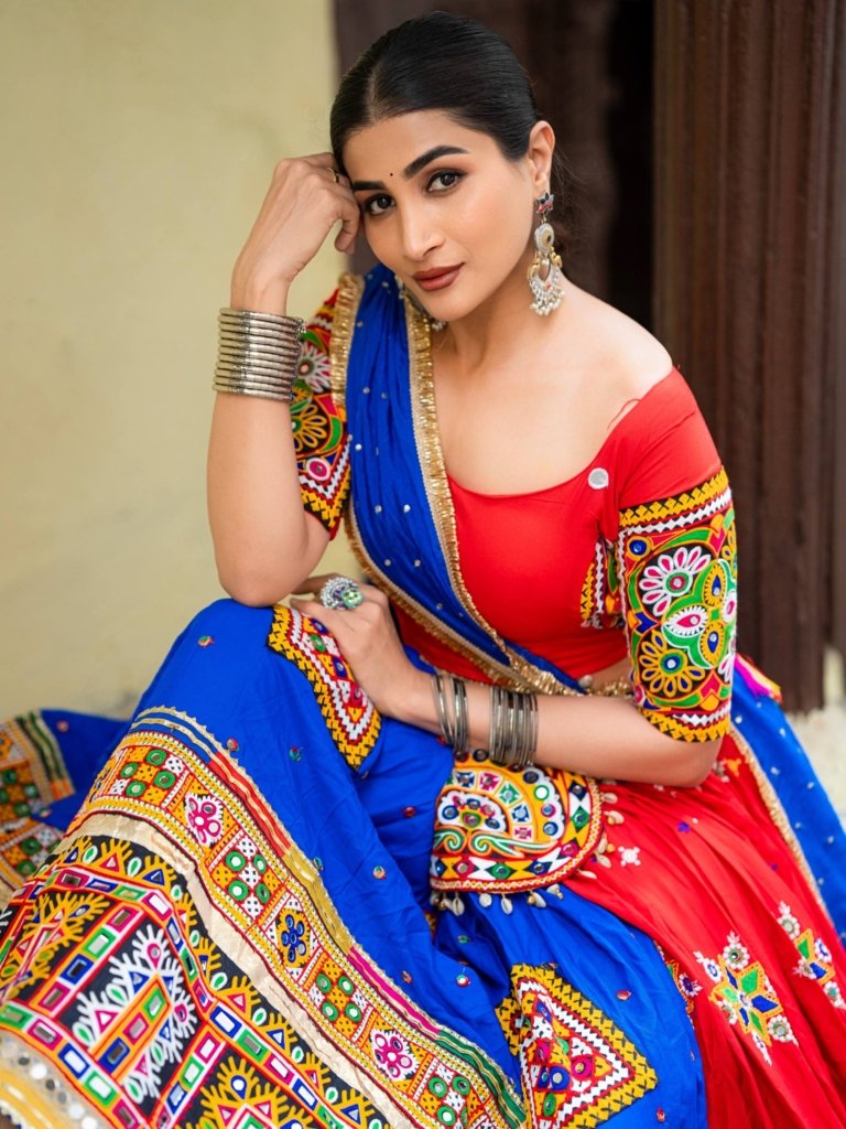 Vibrant Multicolor Traditional Chaniya Choli with Intricate Embroidery & Mirror Work