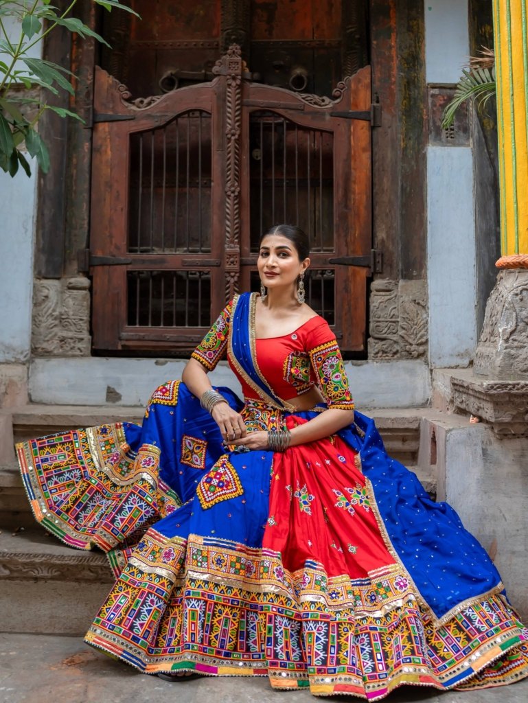 Vibrant Multicolor Traditional Chaniya Choli with Intricate Embroidery & Mirror Work