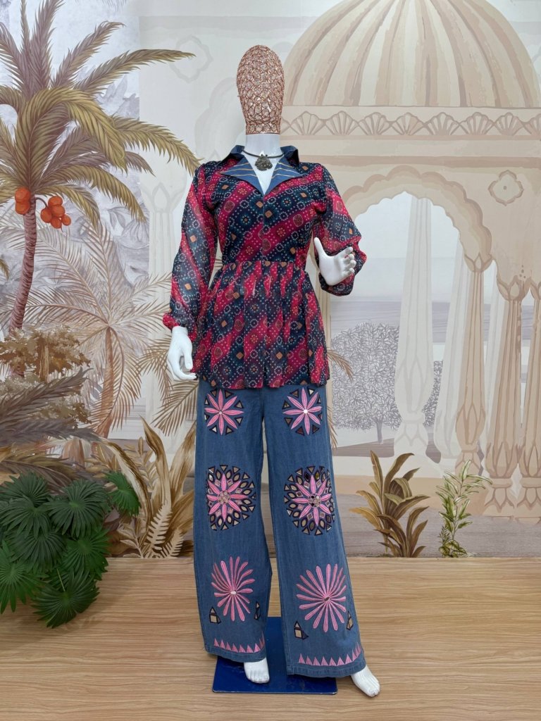 Royal Rangriti Blossom Ethnic Co-Ord Set