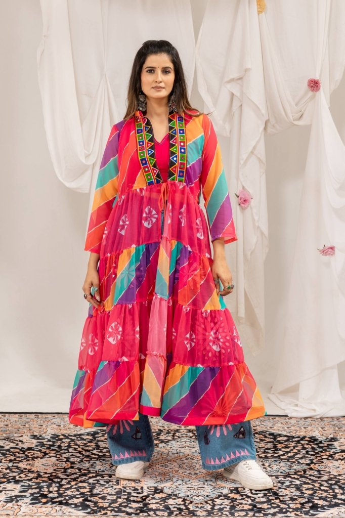 Rangoli Bloom Multicolor Embroidered Kurta Set