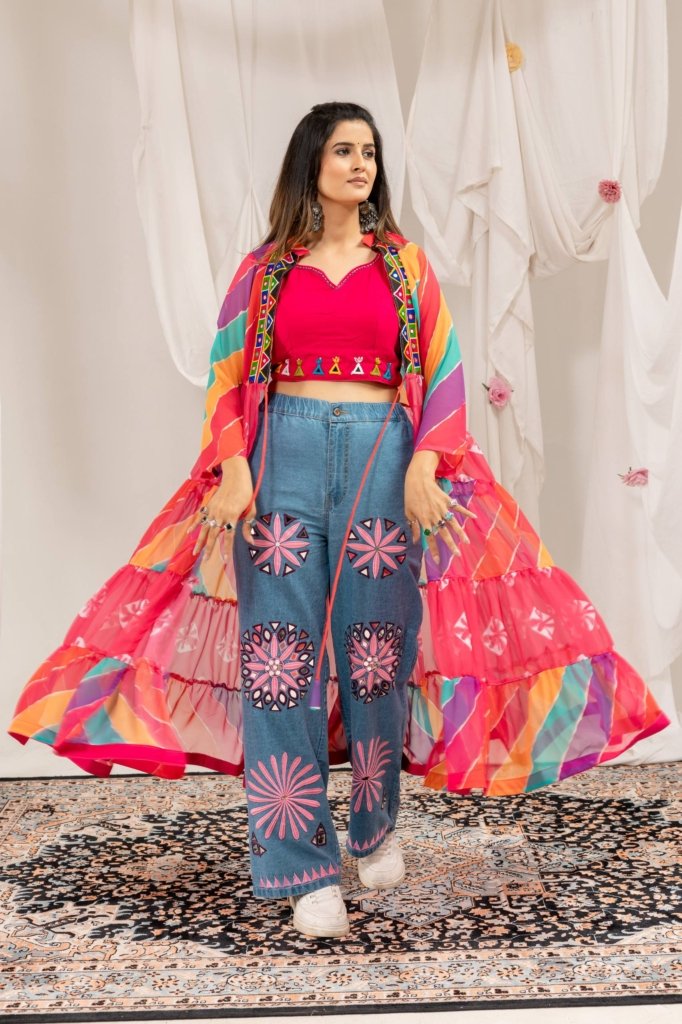 Rangoli Bloom Multicolor Embroidered Kurta Set