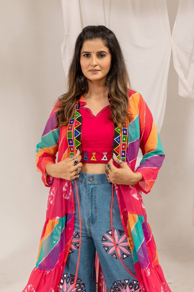 Rangoli Bloom Multicolor Embroidered Kurta Set