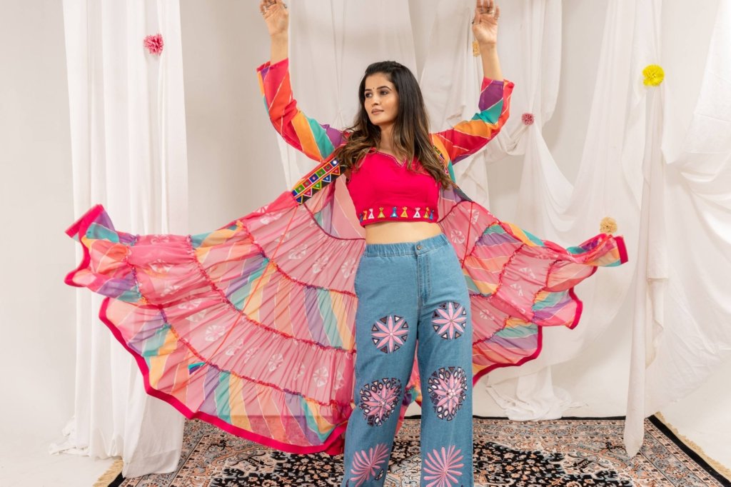 Rangoli Bloom Multicolor Embroidered Kurta Set