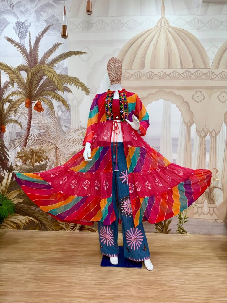 Rangoli Bloom Multicolor Embroidered Kurta Set