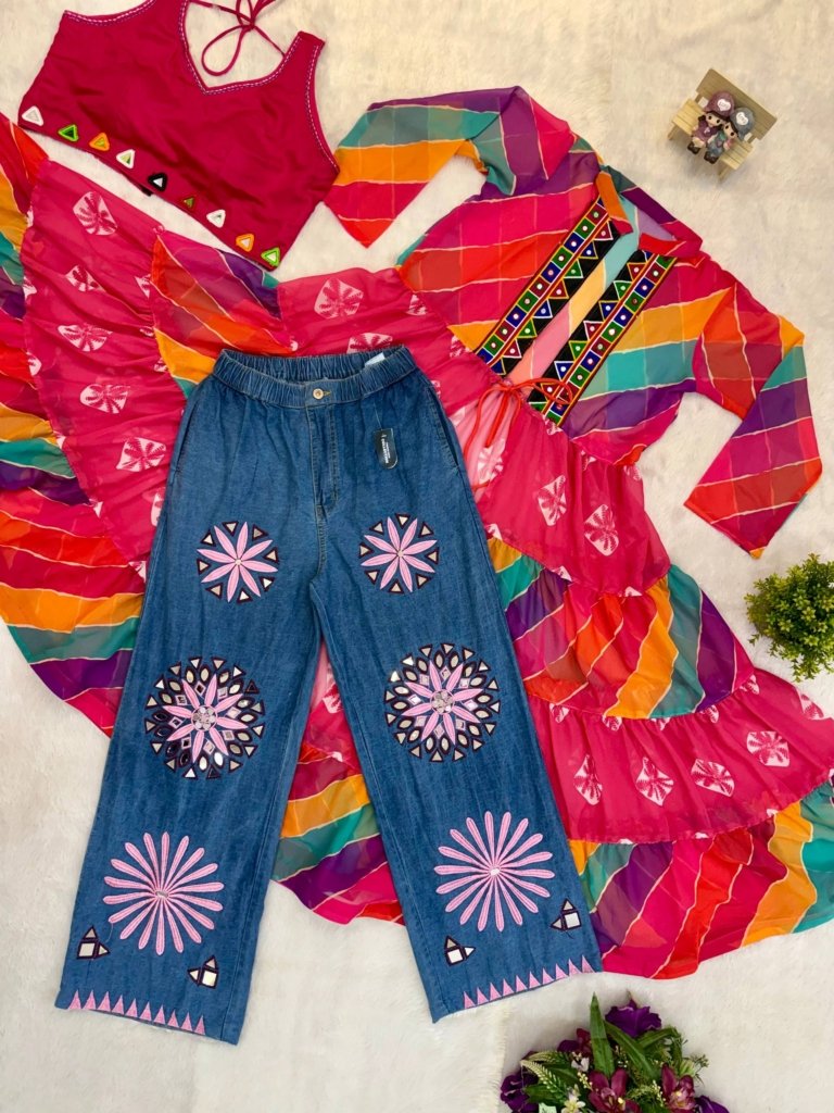 Rangoli Bloom Multicolor Embroidered Kurta Set