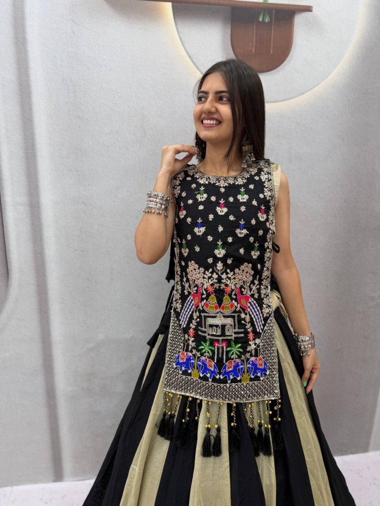 Elegant Peacock Embroidery Designer Lehenga Set