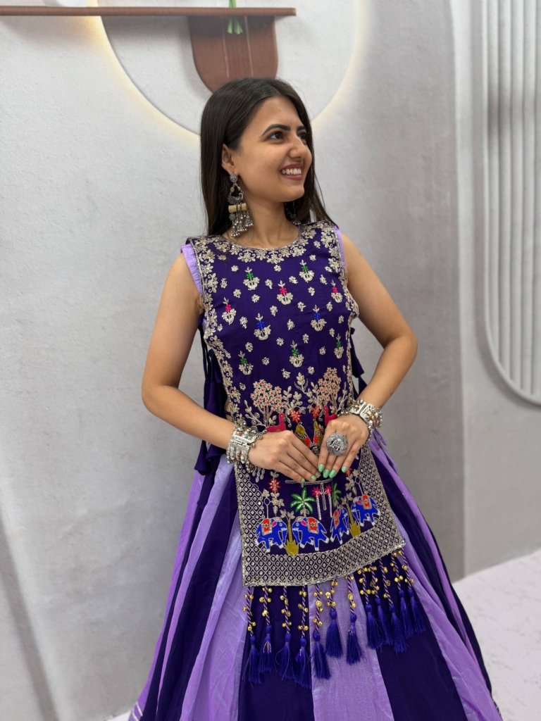 Elegant Peacock Embroidery Designer Lehenga Set