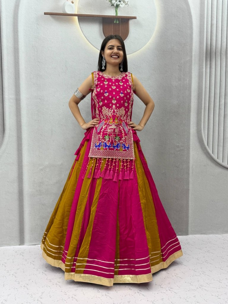 Elegant Peacock Embroidery Designer Lehenga Set