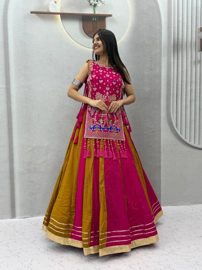 Elegant Peacock Embroidery Designer Lehenga Set