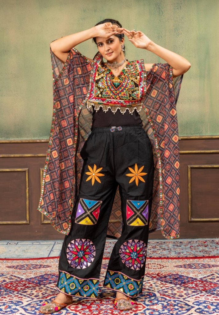Royal Mirror Work Cape Style Ethnic Co-Ord Set