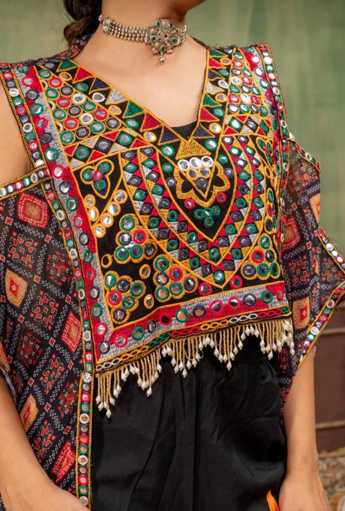 Royal Mirror Work Cape Style Ethnic Co-Ord Set