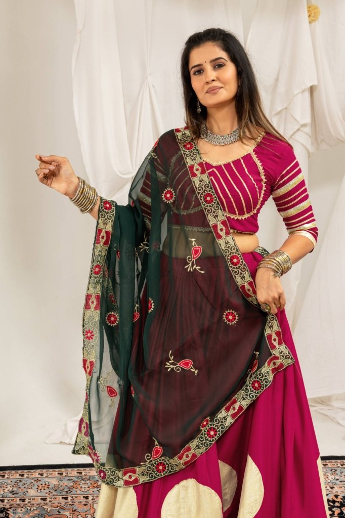 Royal Zari Dot Print Lehenga Choli with Designer Dupatta