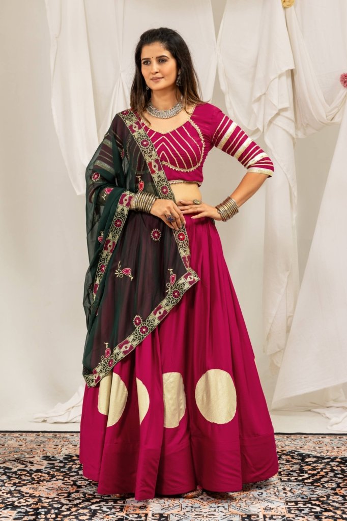 Royal Zari Dot Print Lehenga Choli with Designer Dupatta