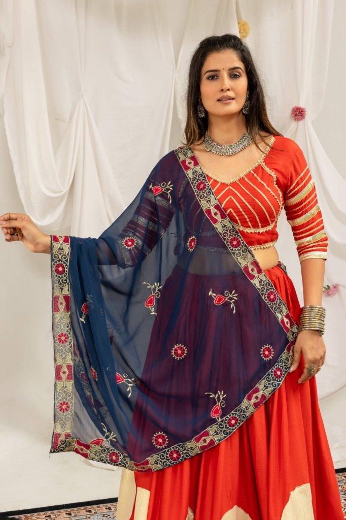 Royal Zari Dot Print Lehenga Choli with Designer Dupatta