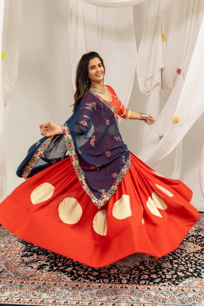Royal Zari Dot Print Lehenga Choli with Designer Dupatta