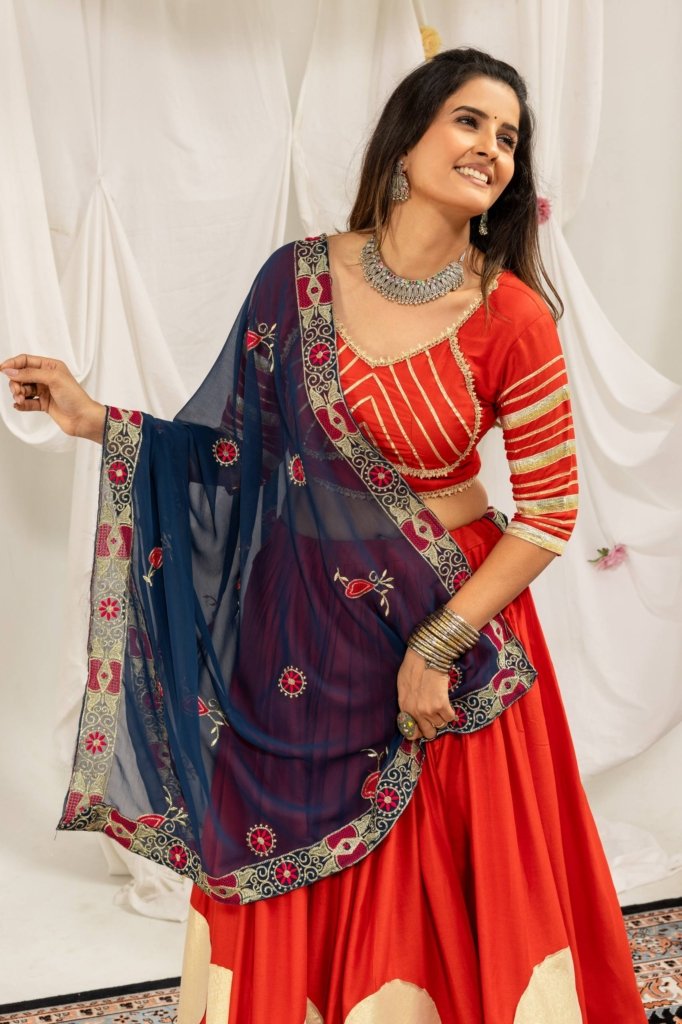 Royal Zari Dot Print Lehenga Choli with Designer Dupatta