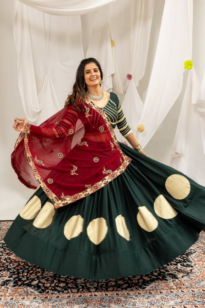 Royal Zari Dot Print Lehenga Choli with Designer Dupatta