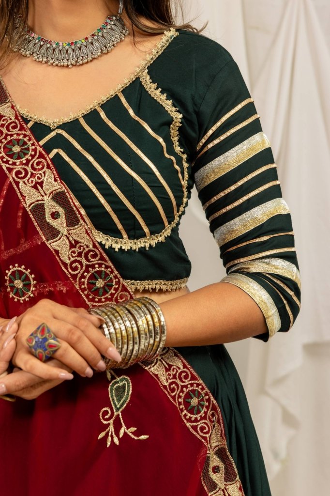 Royal Zari Dot Print Lehenga Choli with Designer Dupatta