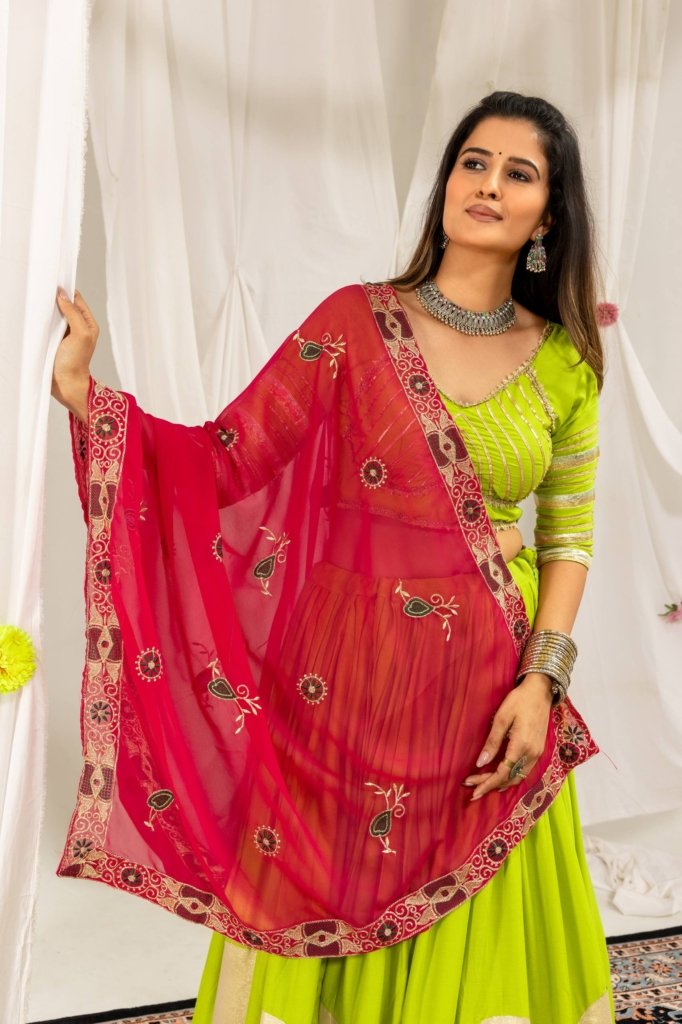 Royal Zari Dot Print Lehenga Choli with Designer Dupatta