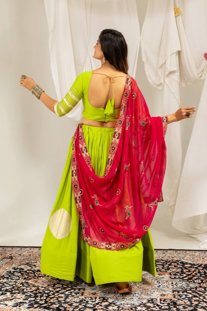 Royal Zari Dot Print Lehenga Choli with Designer Dupatta