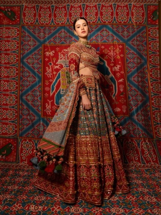 Utsavika Royal Multicolor Mirror Work Designer Lehenga Choli