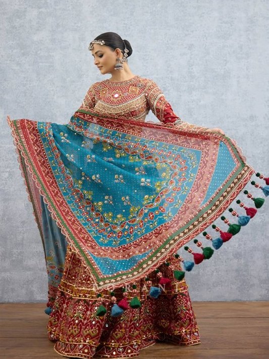 Utsavika Royal Multicolor Mirror Work Designer Lehenga Choli – view 17