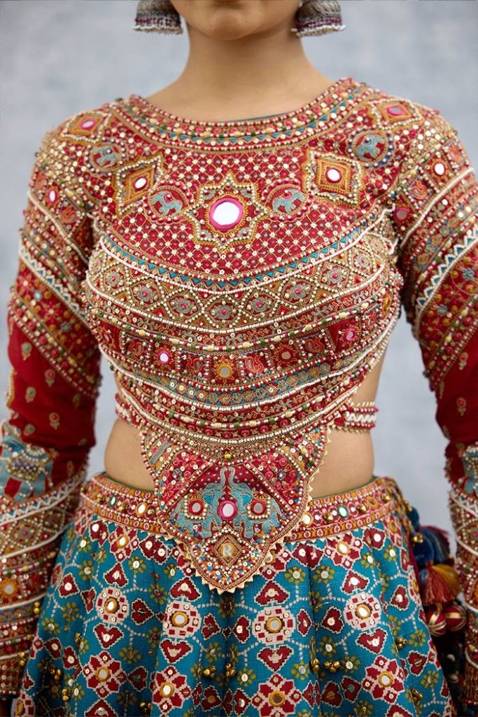 Utsavika Royal Multicolor Mirror Work Designer Lehenga Choli