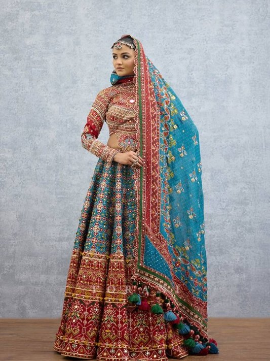 Utsavika Royal Multicolor Mirror Work Designer Lehenga Choli – view 7