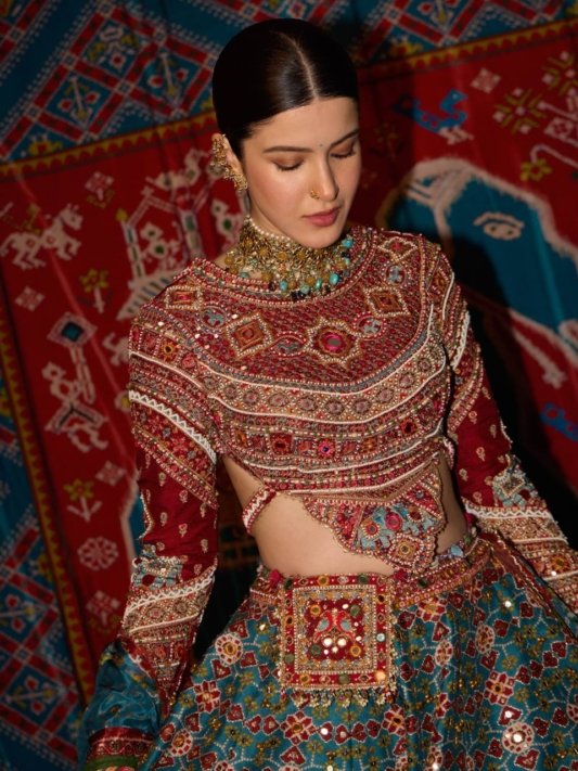 Utsavika Royal Multicolor Mirror Work Designer Lehenga Choli – view 8