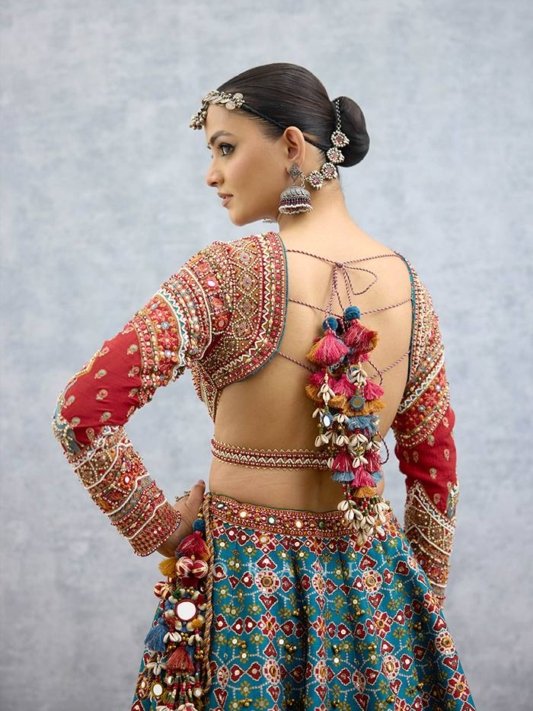 Utsavika Royal Multicolor Mirror Work Designer Lehenga Choli – view 6