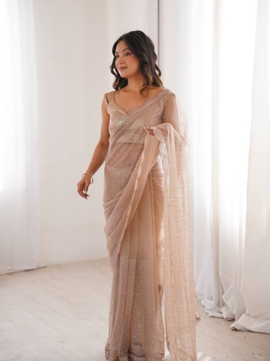 Glow Luxury Sequin Party Wear Designer Saree – view 7