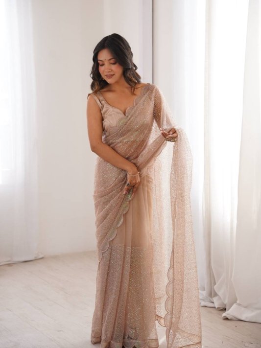 Glow Luxury Sequin Party Wear Designer Saree – view 9