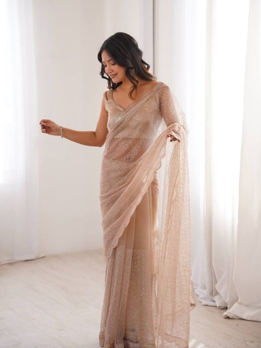 Glow Luxury Sequin Party Wear Designer Saree