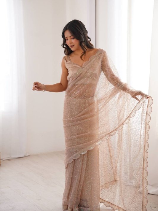 Glow Luxury Sequin Party Wear Designer Saree – view 6