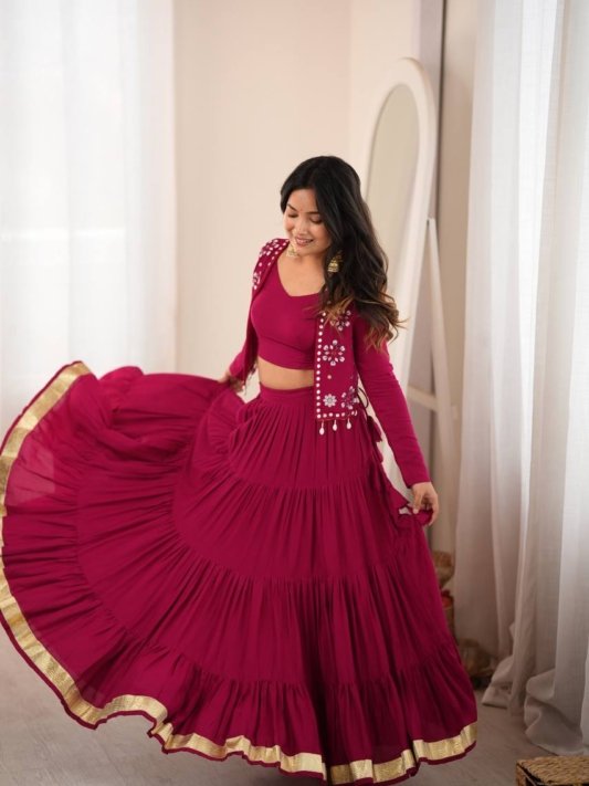 Regal Burgundy Festive Designer Lehenga Set – view 6