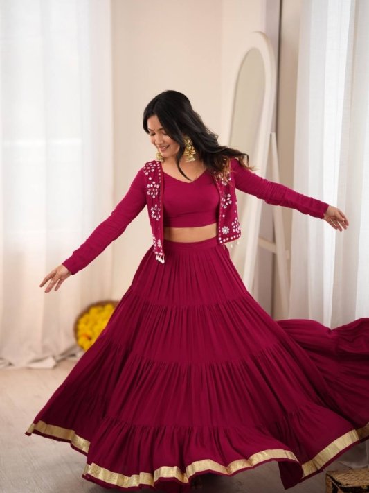 Regal Burgundy Festive Designer Lehenga Set – view 8