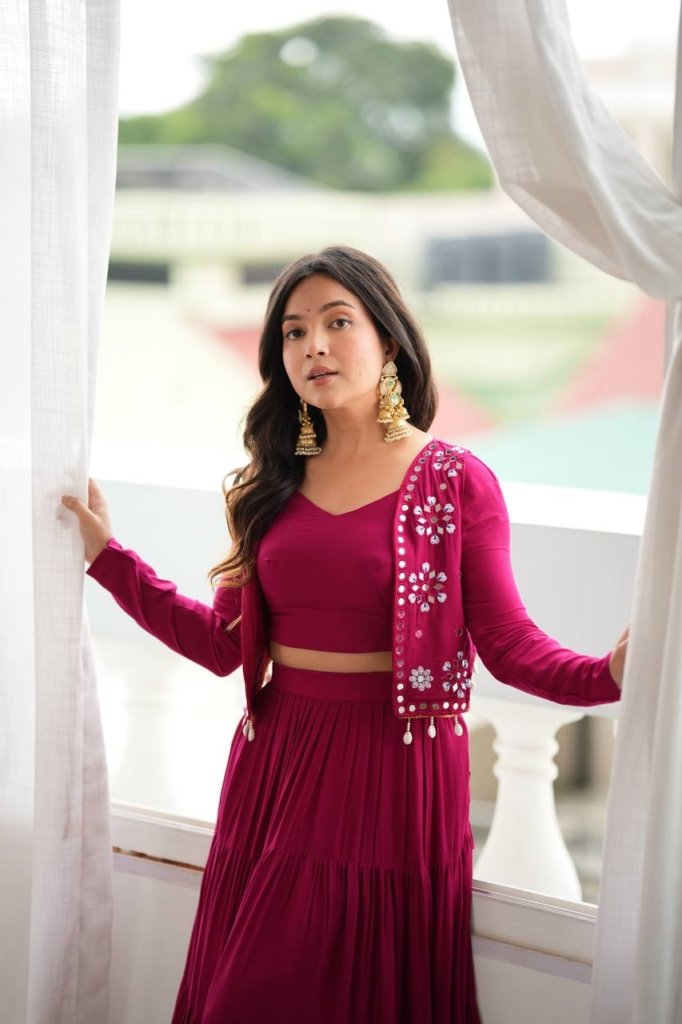 Regal Burgundy Festive Designer Lehenga Set