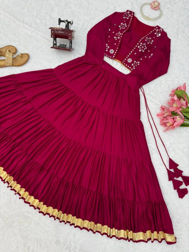 Regal Burgundy Festive Designer Lehenga Set