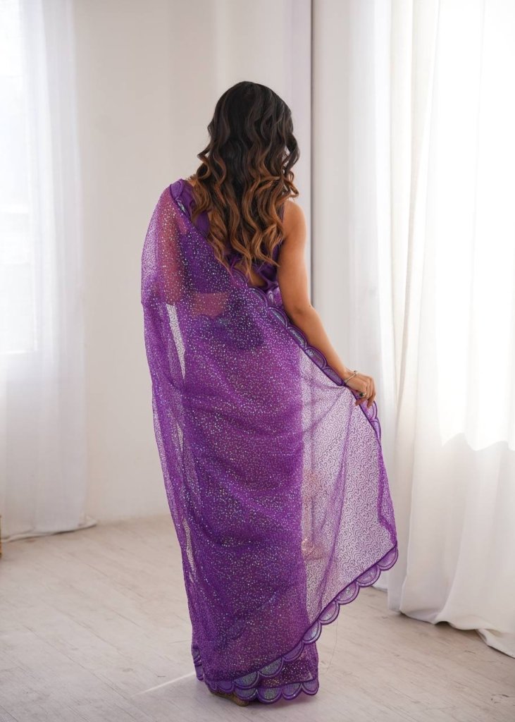 Majestic Purple Luxury Party Wear Saree