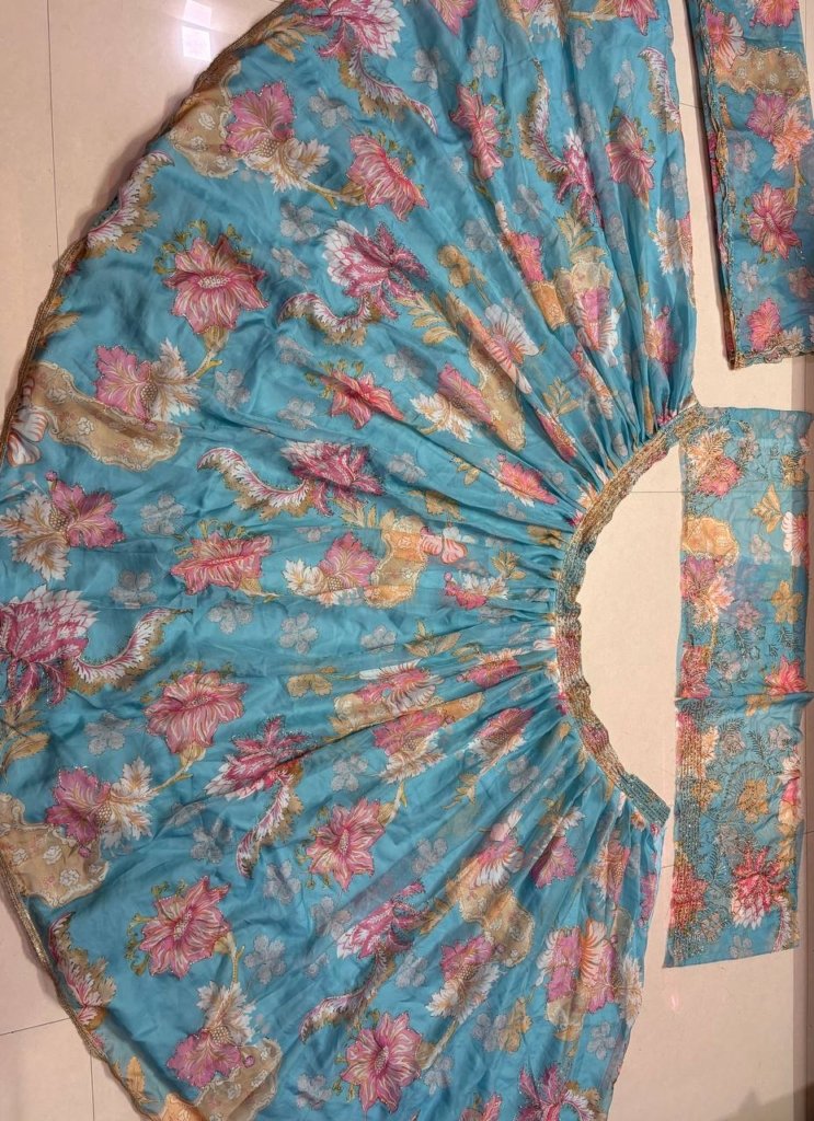 Royal Aqua Blossom Bridal Lehenga Choli