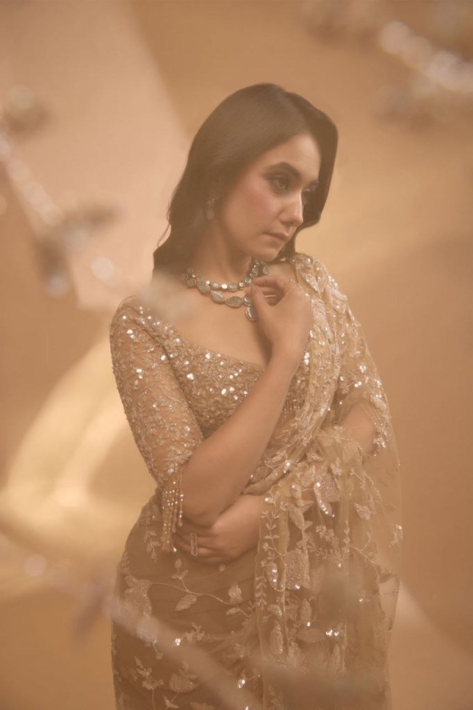 Wedding Collection Golden Mist Embellished Saree