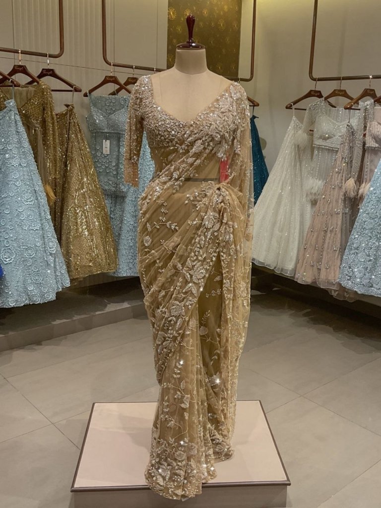 Wedding Collection Golden Mist Embellished Saree