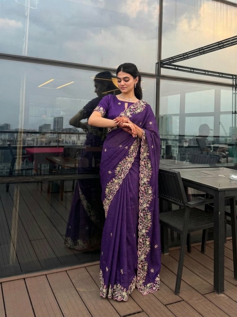 Diwali Festival Best Saree For Premium Purple Colour