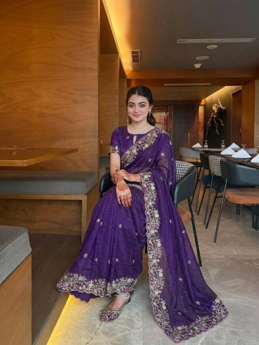 Diwali Festival Best Saree For Premium Purple Colour