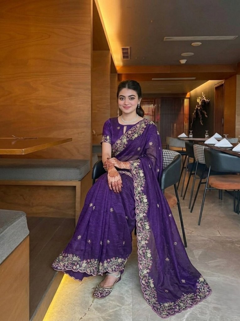 Diwali Festival Best Saree For Premium Purple Colour
