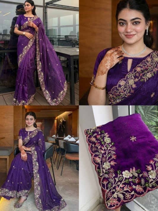 Diwali Festival Best Saree For Premium Purple Colour