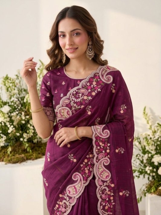 Party & Wedding Wear Soft  Space Silk Saree